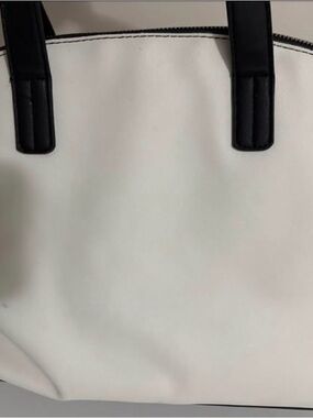 Elegant Cream Tote with Black Handles